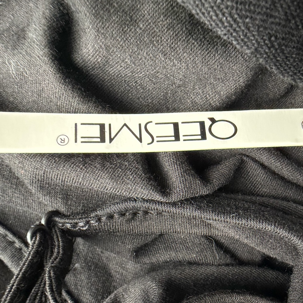 Black Drawstring Pants by Qeesmei